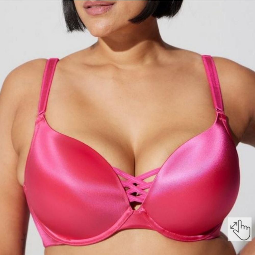 Torrid 40DDD XO Plunge Push-Up Shine 360° Back Smoothing™ Bra